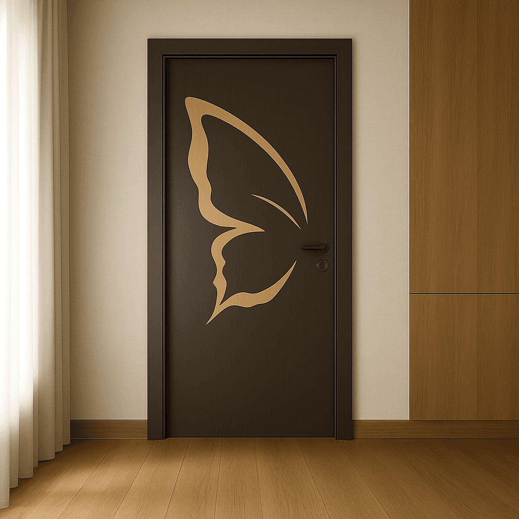 Butterfly Design Wooden Door for Modern Interiors | Decorative Flush Doors by Tressa Butterfly Design Wooden Door for Modern Interiors | Decorative Flush Doors by Tressa