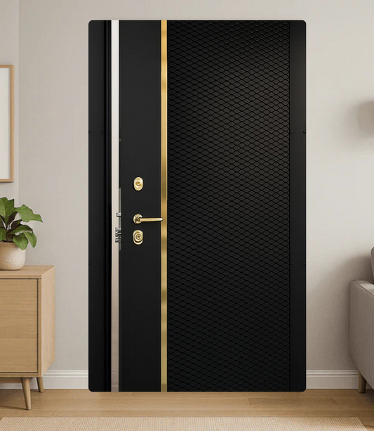 Black luxurious wooden door for home