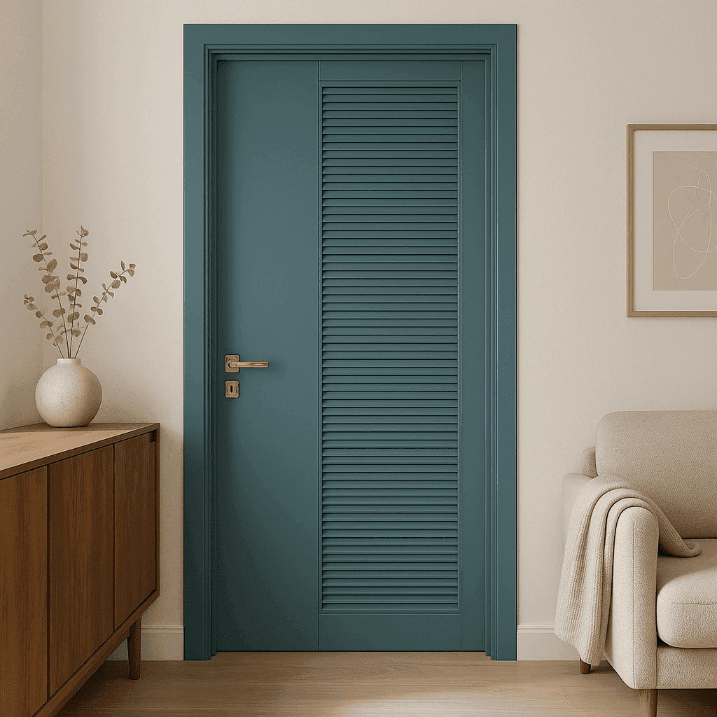 Modern Wooden Door in Elegant Green Finish Modern Wooden Door in Elegant Green Finish