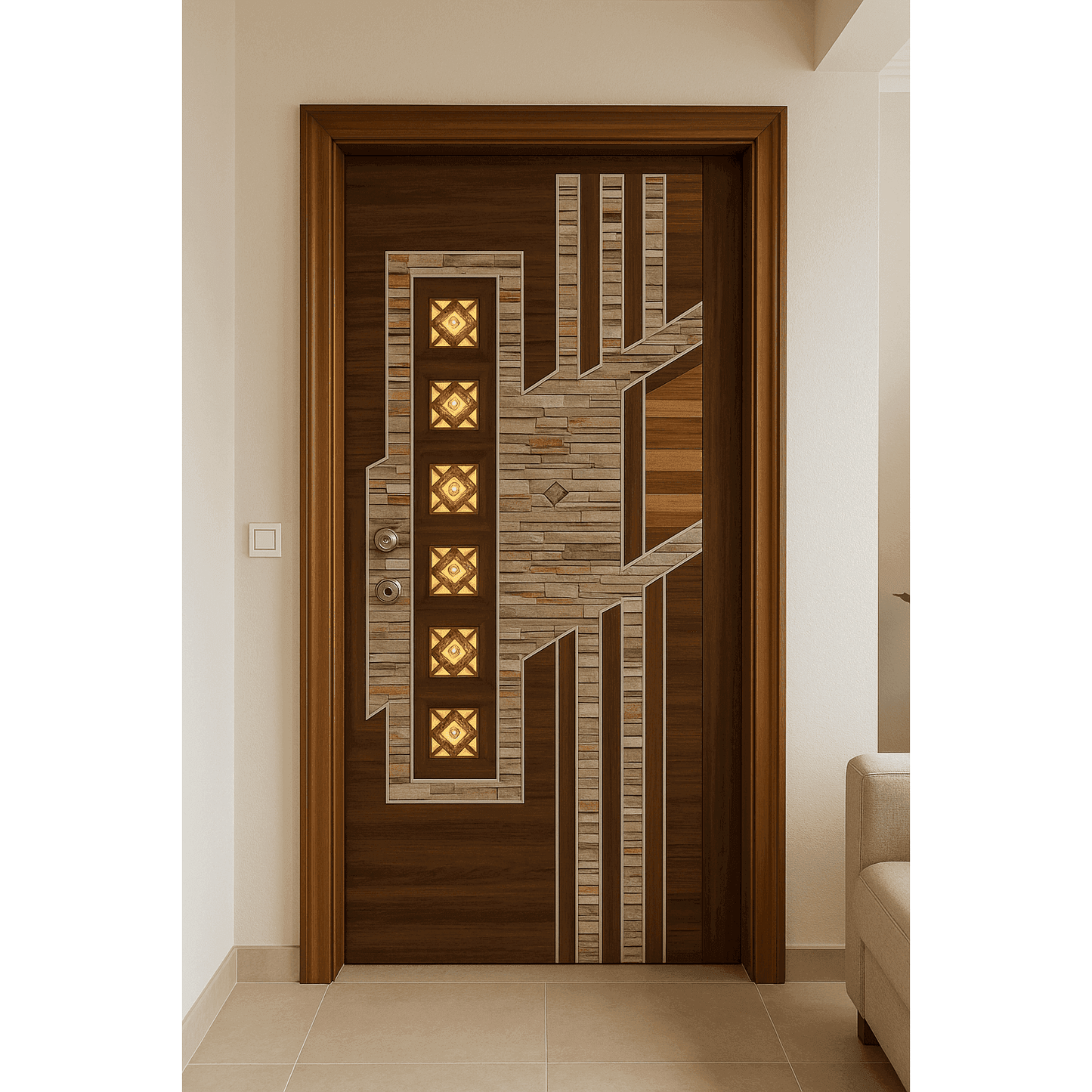 Tressa Designer Wooden Door Imported Digital Finish.