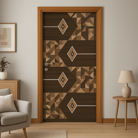 Tressa Modern Geometric Door - Designer Interior Wooden Finish Door.