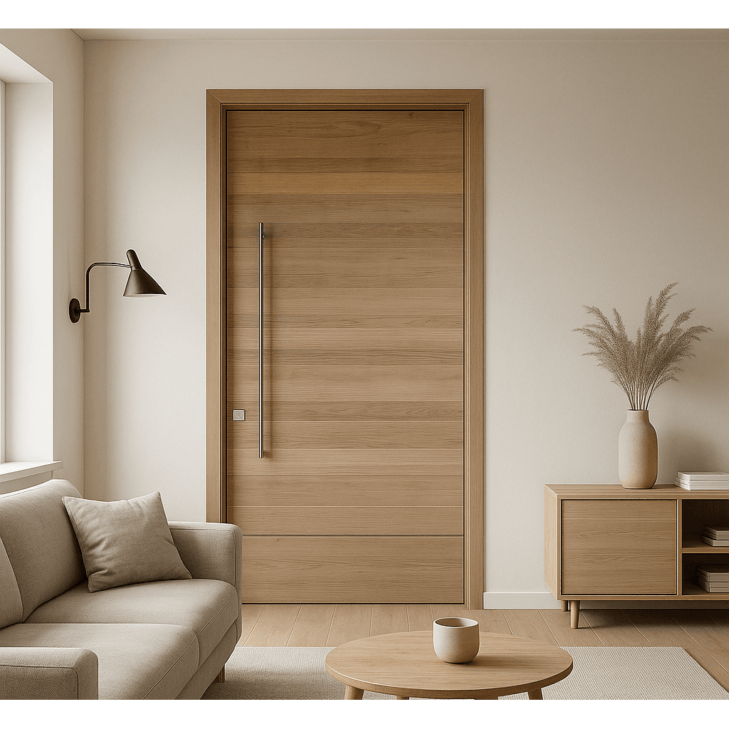 Tressa Natura D38 Modern Door - Light Wood Horizontal Panel Interior Door.
