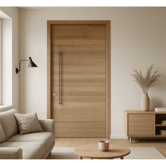 Tressa Natura D38 Modern Door - Light Wood Horizontal Panel Interior Door.